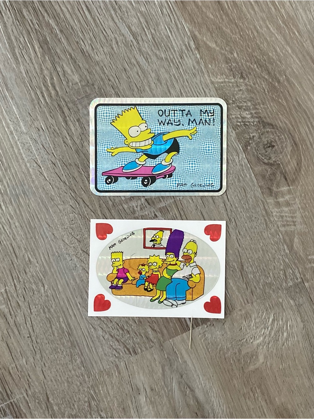 Vintage 90s The Simpsons Retro Holographic Vending Machine Stickers (2 Set)